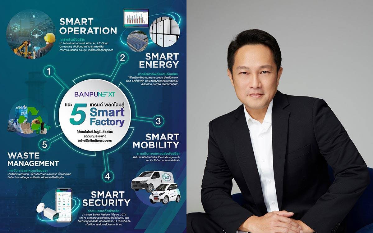 “บ้านปู เน็กซ์” แนะ 5 เทรนด์ พลิกโฉมสู่ Smart Factory ใช้เทคโนโลยี-โซลูชันอัจฉริยะ ลดต้นทุนระยะยาว สร้างอีโคซิสเต็มครบวงจร