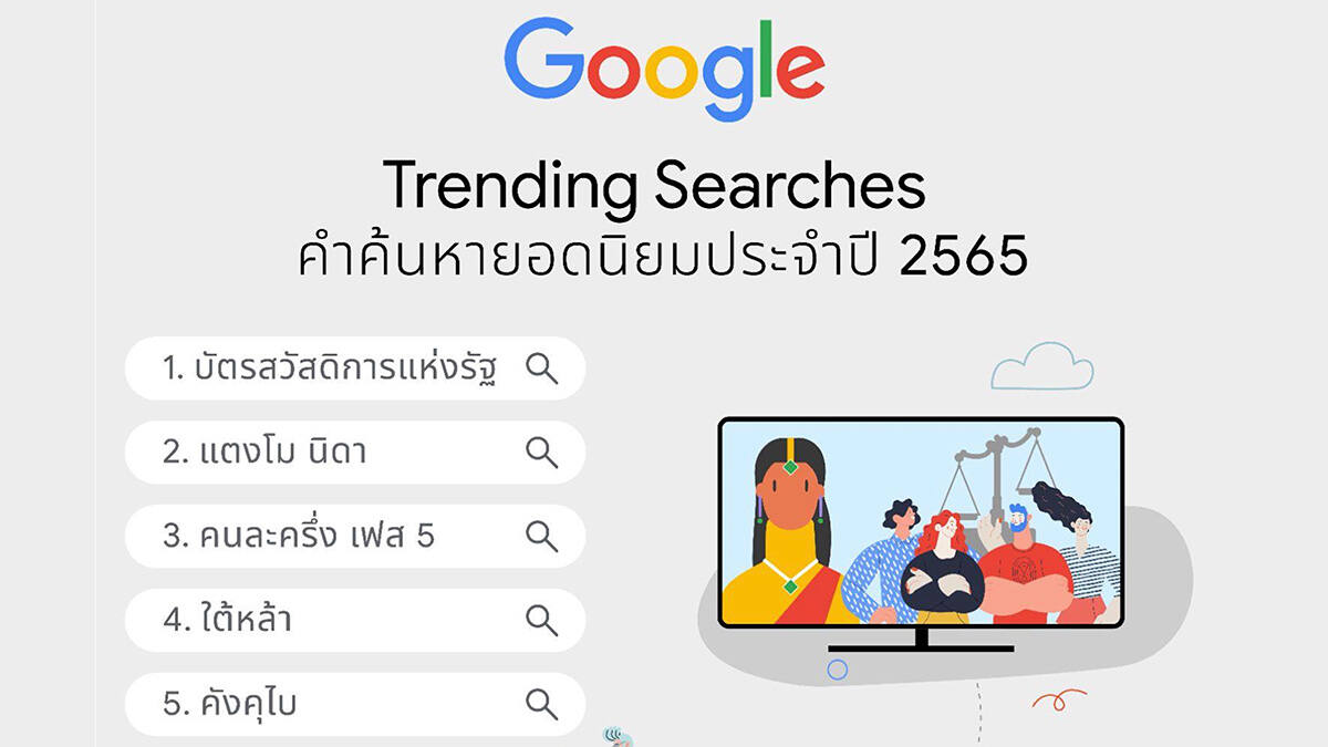 Google เผยผลคำค้นหายอดนิยมประจำปี 2565 สะท้อนสิ่งที่คนไทยให้ความสนใจในปีนี้