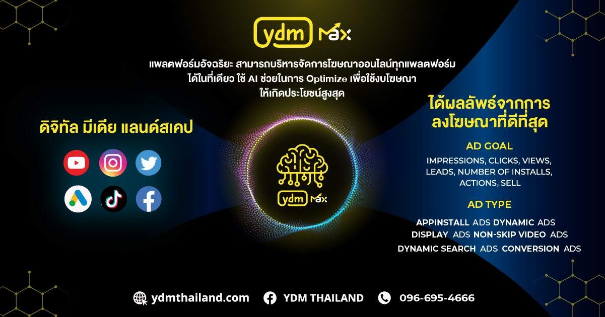 เปิดตัว YDM MAX ใช้ AI ช่วยลงโฆษณา เพิ่มโอกาสปิดการขายสูงขึ้น 2 เท่า