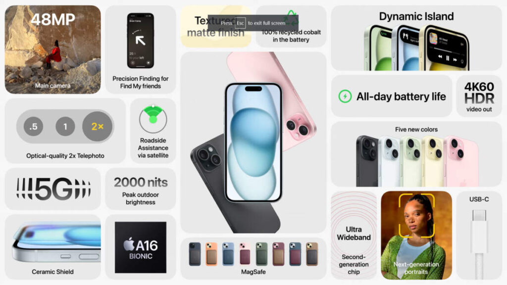 Apple เปิดตัว iPhone 15 ราคาเดิม เริ่มต้นที่ 32,900 บาท