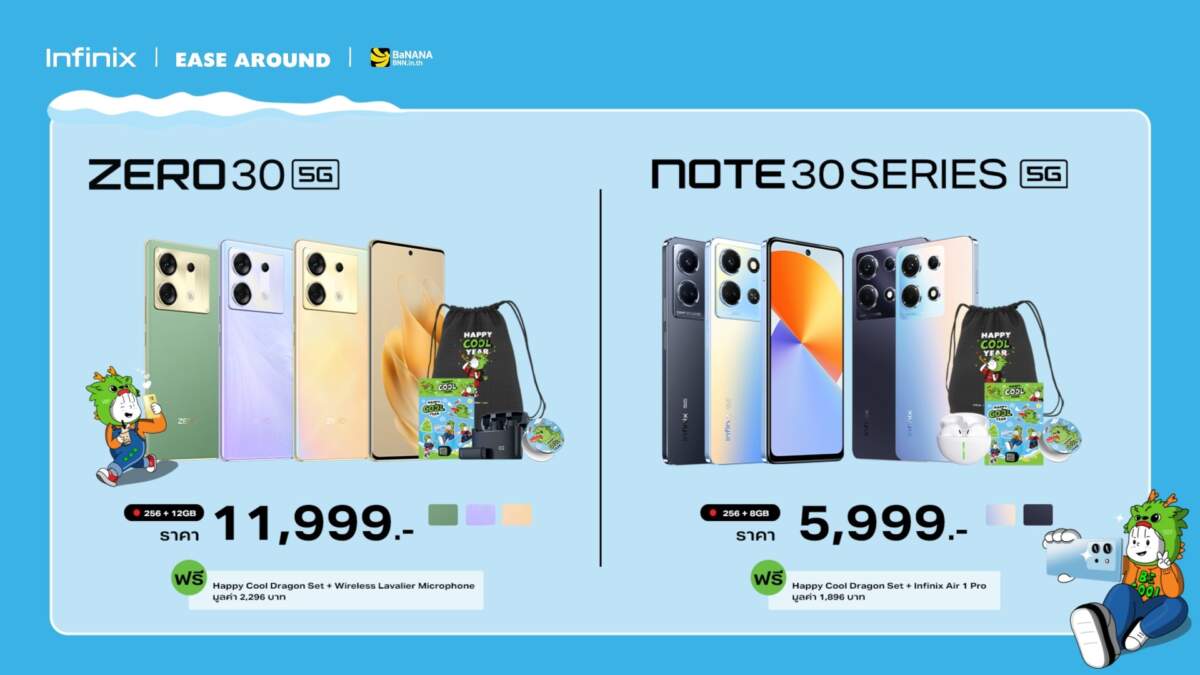 Infinix จับมือ Ease Around ครีเอทคอลเล็กชัน Happy Cool Dragon Year พร้อมจัดโปรแรงมือถือรุ่นฮิต เริ่ม 23 ธ.ค. 66 นี้
