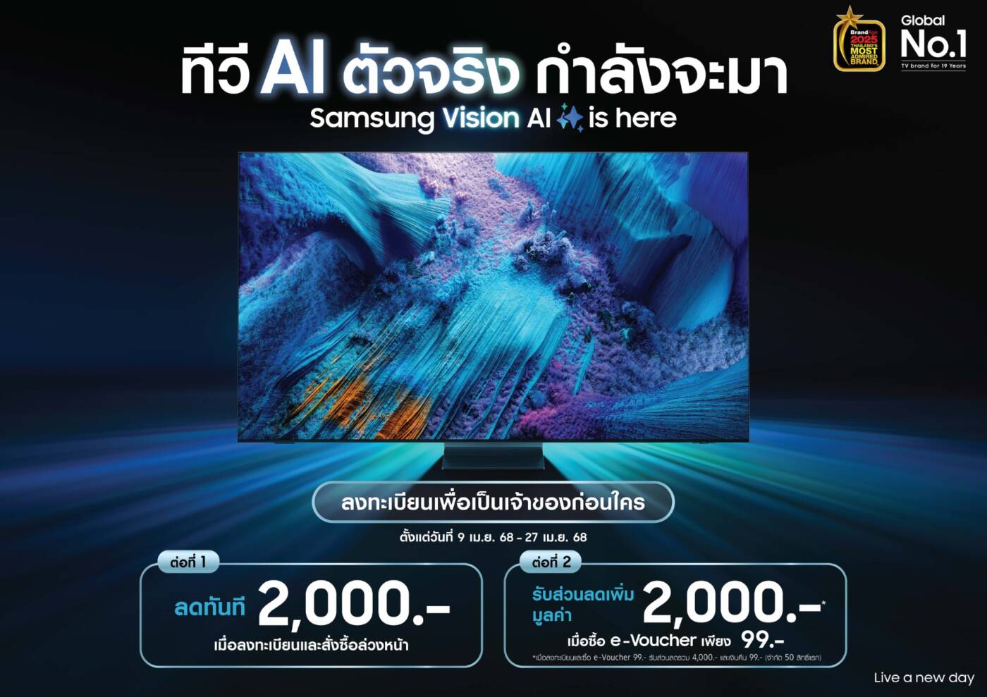 Samsung เปิดตัว "ทีวี AI ตัวจริง" พร้อมสิทธิพิเศษสำหรับผู้จองล่วงหน้า