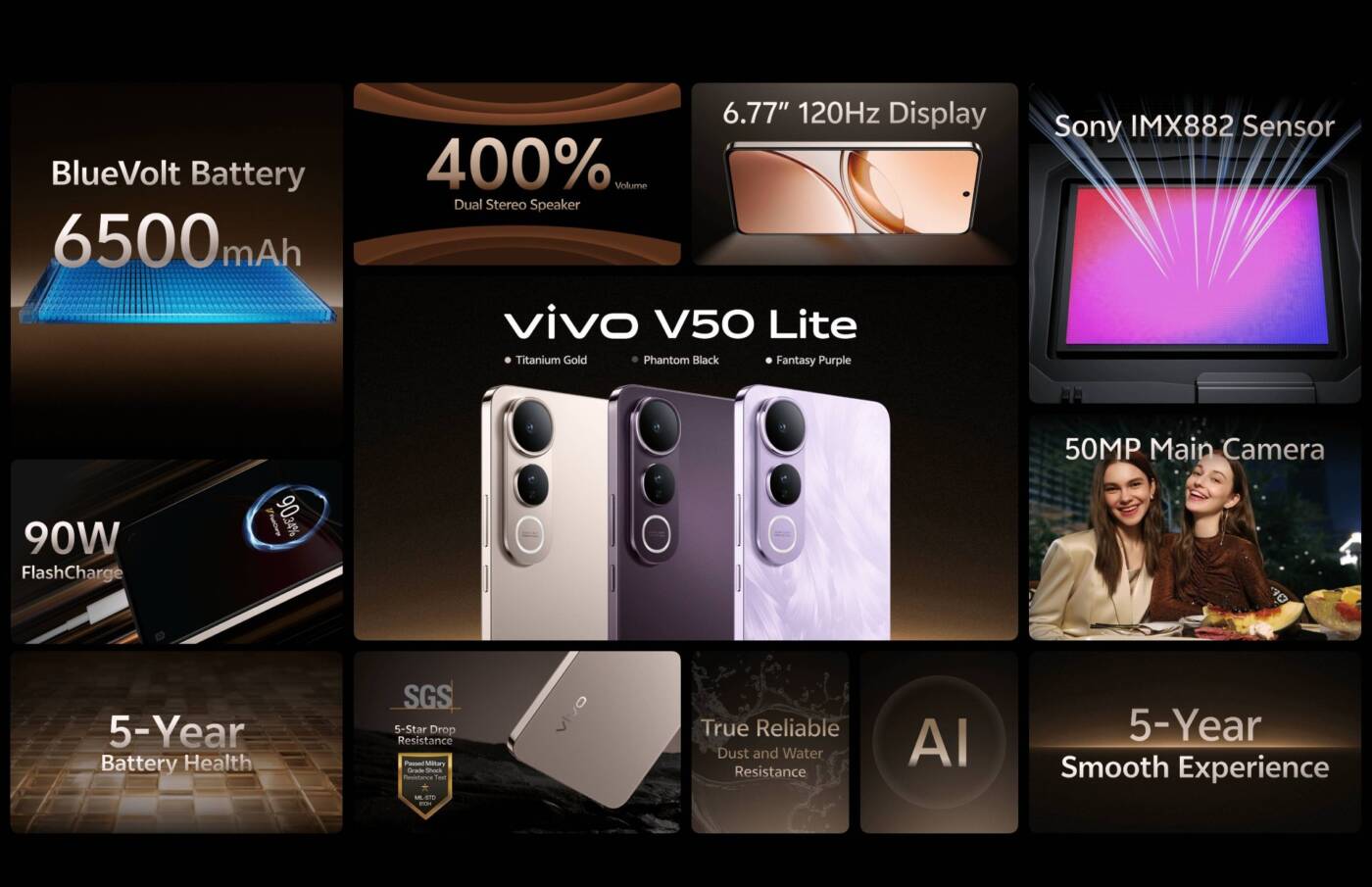 vivo เปิดตัว V50 Lite "แบตอึด จนขอท้า" พร้อมสมาร์ทวอตช์ Watch GT ดีไซน์ใหม่