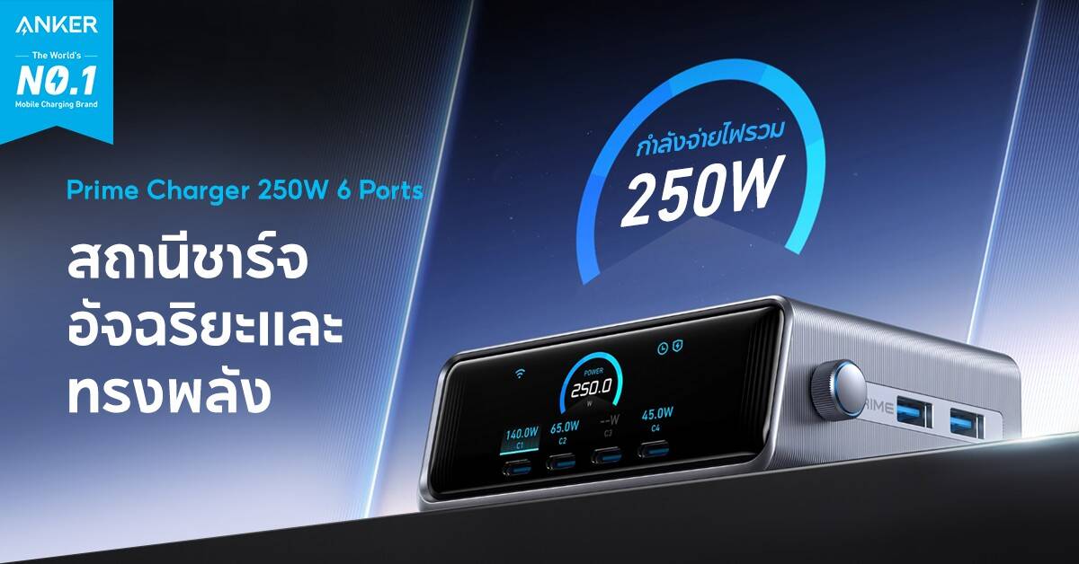 Anker Prime Series เปิดตัวในไทย ชูเทคโนโลยีชาร์จเร็ว ปลอดภัย ครบจบทุกอุปกรณ์