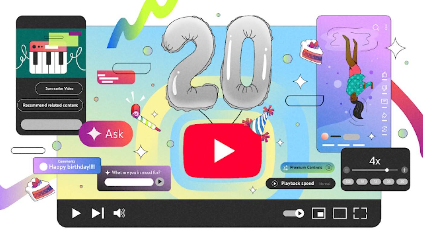 YouTube ครบรอบ 20 ปี! เปิด 20 ฟีเจอร์เด็ด ฉลองยิ่งใหญ่ พร้อมเผยสถิติสุดว้าว