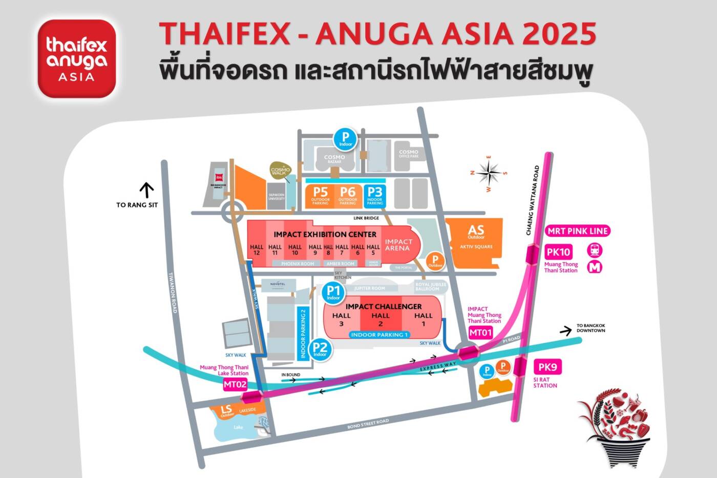 DITP อำนวยความสะดวกการเดินทาง เตรียมแผนรับ THAIFEX – ANUGA ASIA 2025 ชูรถไฟฟ้าสายสีชมพูเชื่อมตรงอิมแพ็ค เมืองทองธานี