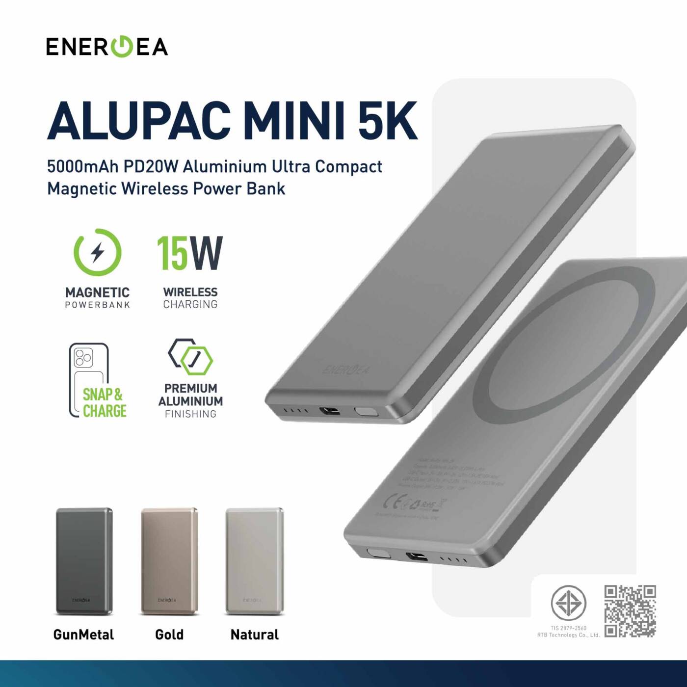 RTB เปิดตัว Energea AluPac 10K, Mini 5K และ Ampcharge GaN45: แบตสำรองและหัวชาร์จเร็ว ดีไซน์พรีเมียม ตอบโจทย์ทุกไลฟ์สไตล์
