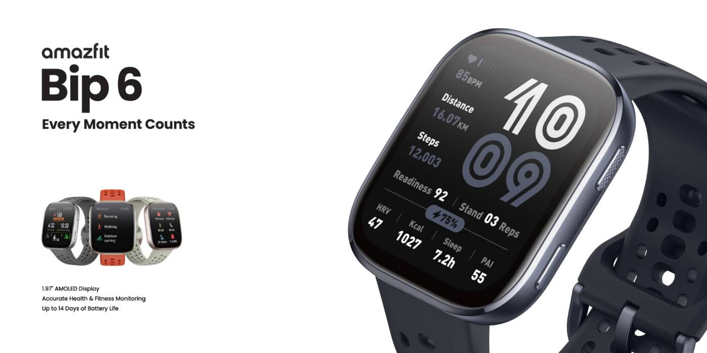 Amazfit Bip 6 สมาร์ทวอทช์คู่ใจคนรักสุขภาพ ดีไซน์พรีเมียม ฟีเจอร์แน่น แบตอึด 2 สัปดาห์