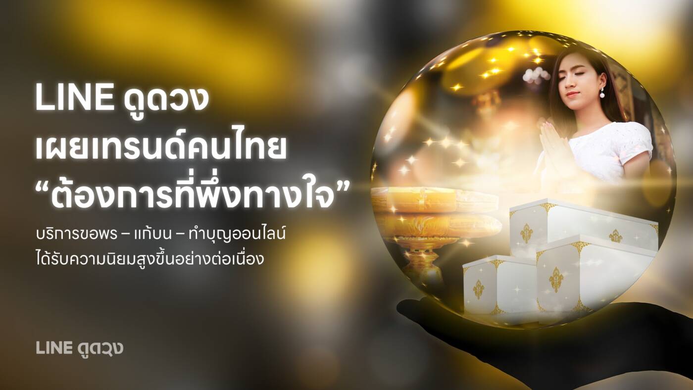 LINE ดูดวง เผยเทรนด์คนไทยแห่พึ่งพาสิ่งศักดิ์สิทธิ์: "การเงิน" มาแรงแซง "ความรัก" ยอดขอพร-ทำบุญออนไลน์พุ่งสูง