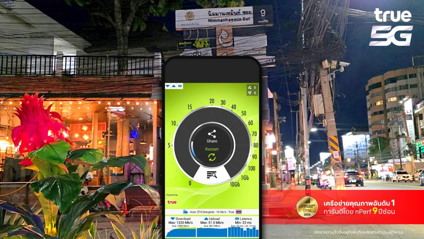 True ปลดล็อก 5G เชียงใหม่! อัปเกรดคลื่น 2600 MHz เต็มแบนด์วิดท์ 90 MHz ที่นิมมาน-สนามบิน รับท่องเที่ยวบูม