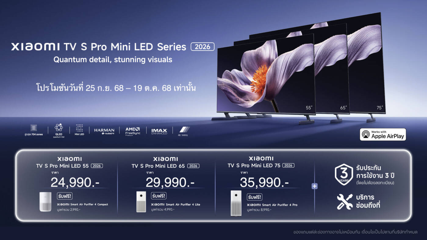 Xiaomi เปิดตัวผลิตภัณฑ์ AIoT และสมาร์ทโฮมซีรีส์ใหม่ ตอบโจทย์ทุกไลฟ์สไตล์การใช้ชีวิต