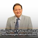ดร.ธนิต ชี้ทางรอดรัฐบาลเฉพาะกิจ 4 เดือน ชู ‘Quick Win’ กระตุ้นเศรษฐกิจ