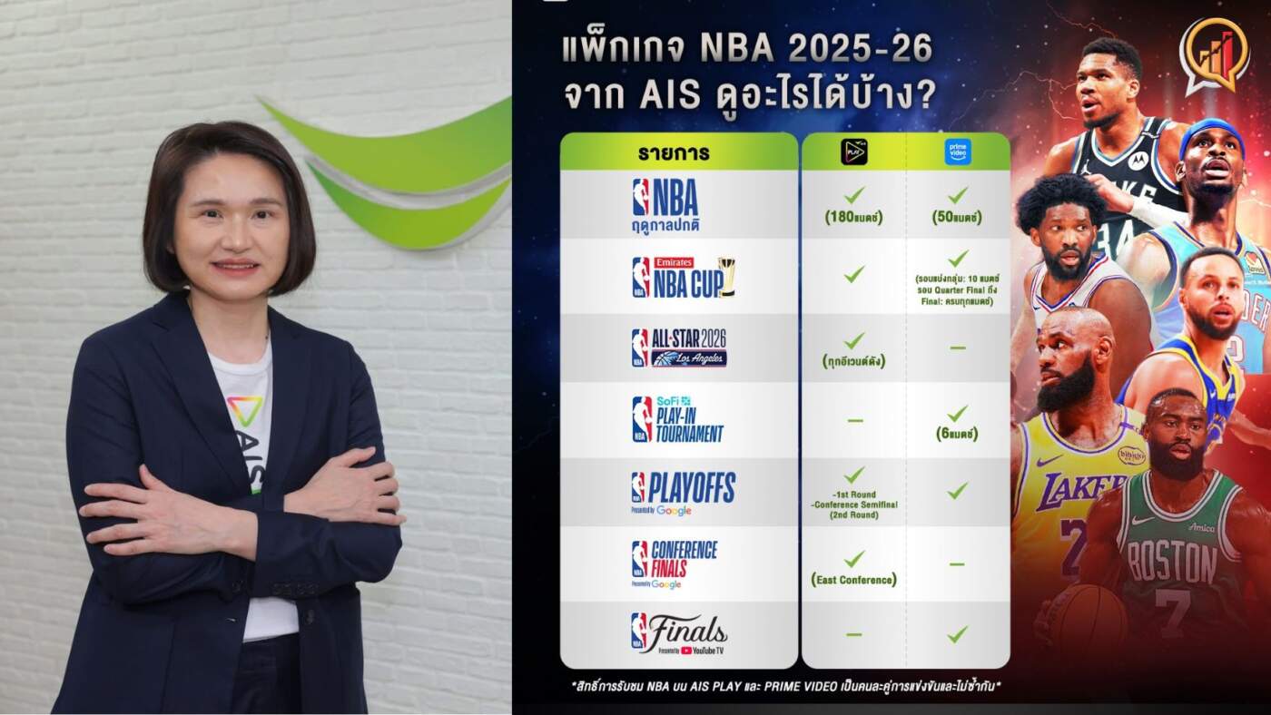 AIS PLAY ผนึก Prime Video ส่งตรง NBA ฤดูกาล 2025-26 ครบ 290 แมตช์ ในแพ็กเกจ 249 บาท/เดือน!