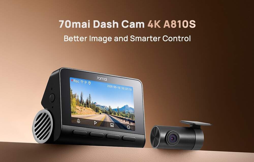70mai A810S กล้องติดรถยนต์เรือธง ความละเอียด 4K พร้อม AI จับป้ายทะเบียน