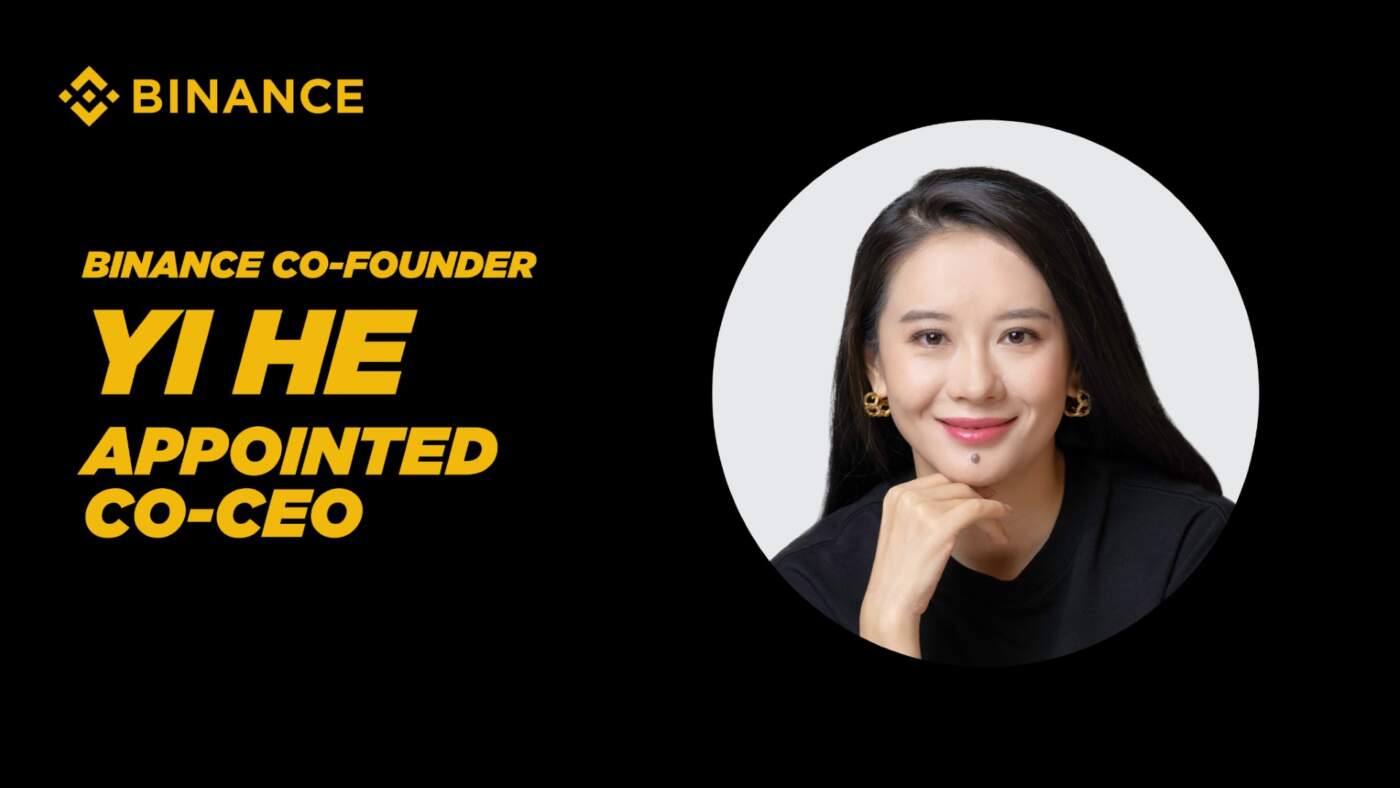 Binance ประกาศแต่งตั้ง "ยี่ เหอ" ผู้ร่วมก่อตั้ง ขึ้นแท่นซีอีโอร่วม ชูวิสัยทัศน์ Web3 มุ่งเป้าผู้ใช้งาน 1 พันล้านราย