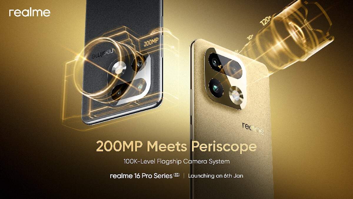 realme คอนเฟิร์ม! 16 Pro Series มาพร้อมกล้อง 200MP จัดเต็มเลนส์ Telephoto ซูมไกล 120 เท่า เตรียมเปิดตัว 6 มกราคมนี้