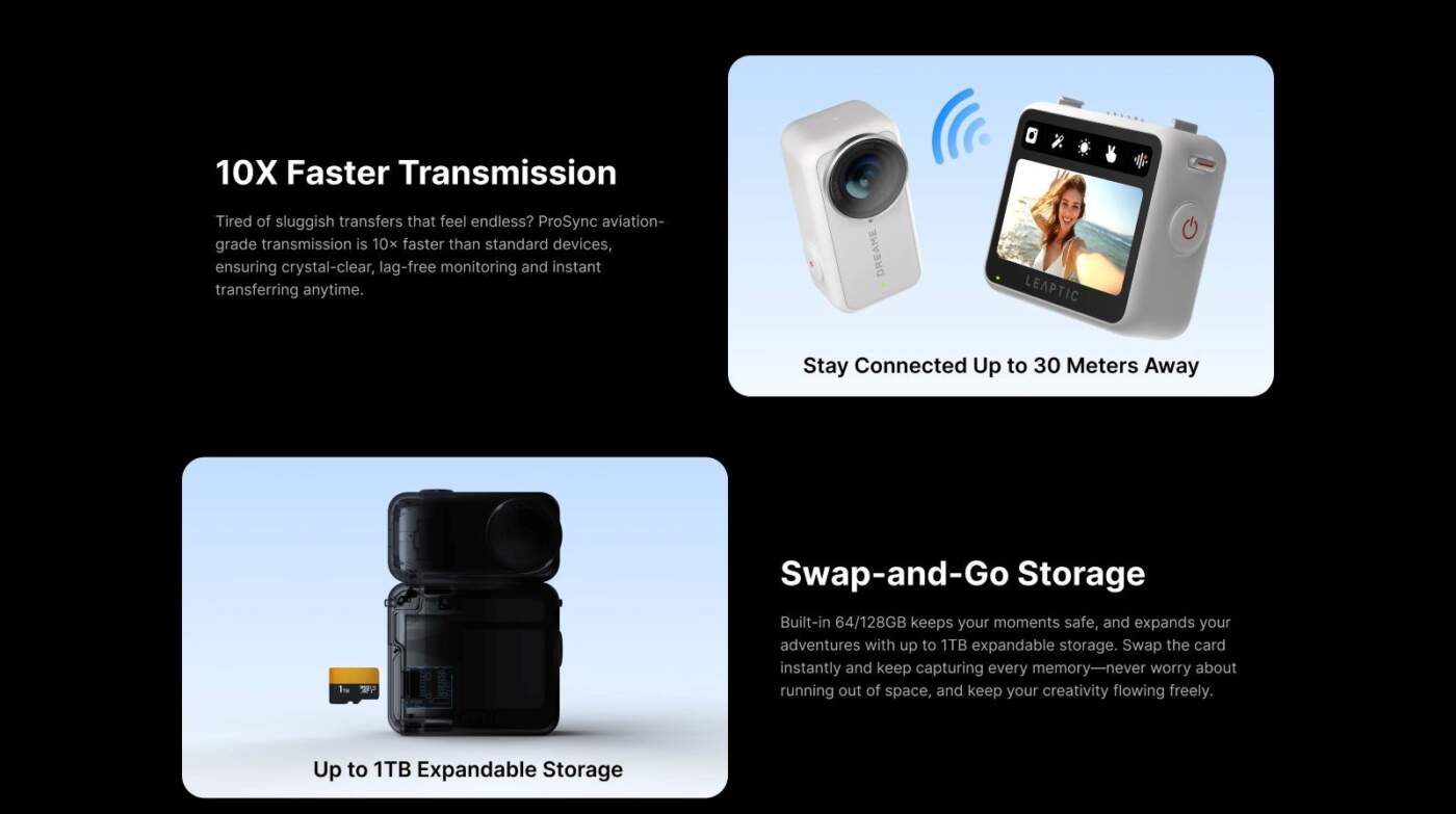 Dreame เปิดตัว Leaptic Cube กล้อง Action Cam จิ๋วสเปกโหด ถ่ายชัดระดับ 8K แยกชิ้นส่วนได้