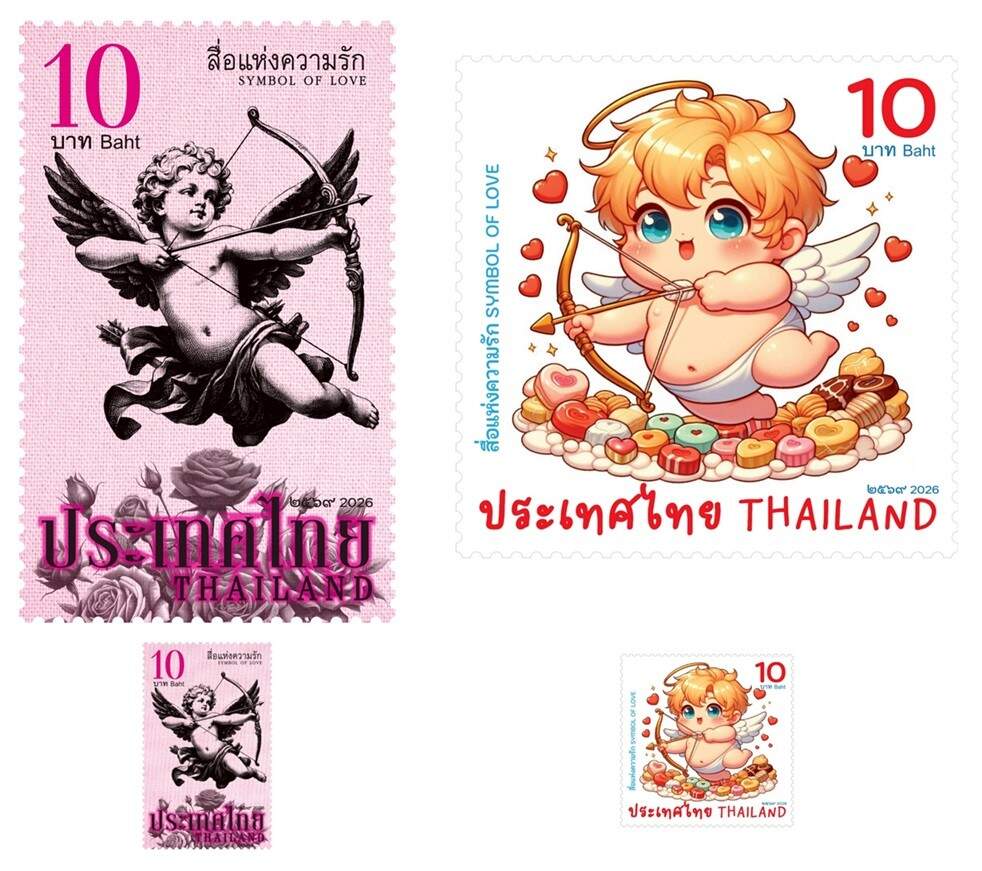 ไปรษณีย์ไทย เปิดตัว “แสตมป์สื่อแห่งความรัก 2569” ชูดีไซน์คลาสสิก-สดใส รับวาเลนไทน์