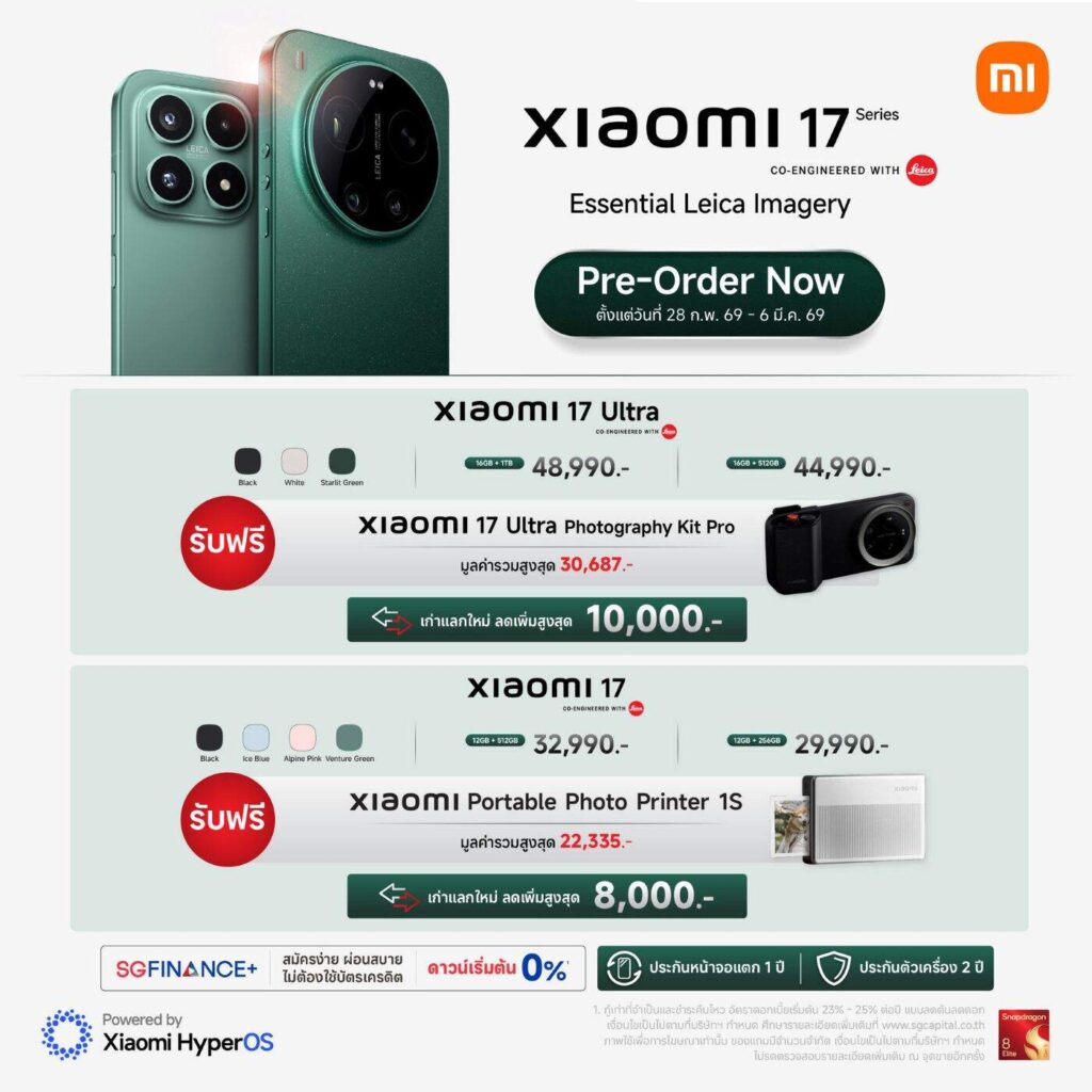 เปิดตัว Xiaomi 17 Series และ Leica Leitzphone ยกระดับภาพถ่ายระดับมาสเตอร์พีซ พร้อมโชว์ไฮเปอร์คาร์ต้นแบบสุดล้ำ