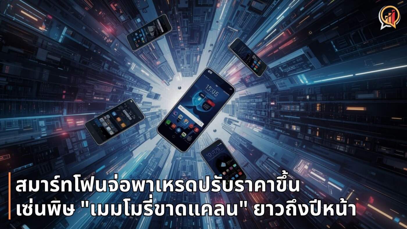 สมาร์ทโฟนจ่อปรับราคาขึ้น! เซ่นพิษ "เมมโมรี่ขาดแคลน" ทั่วโลก คาดลากยาวถึงปีหน้า