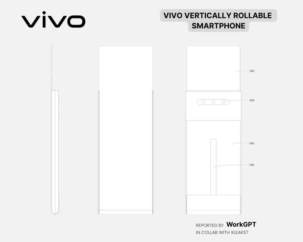 vivo จดสิทธิบัตร "มือถือจอม้วนแนวตั้ง" ยืดจอให้ยาวขึ้น ไม่ใช่กว้างขึ้น