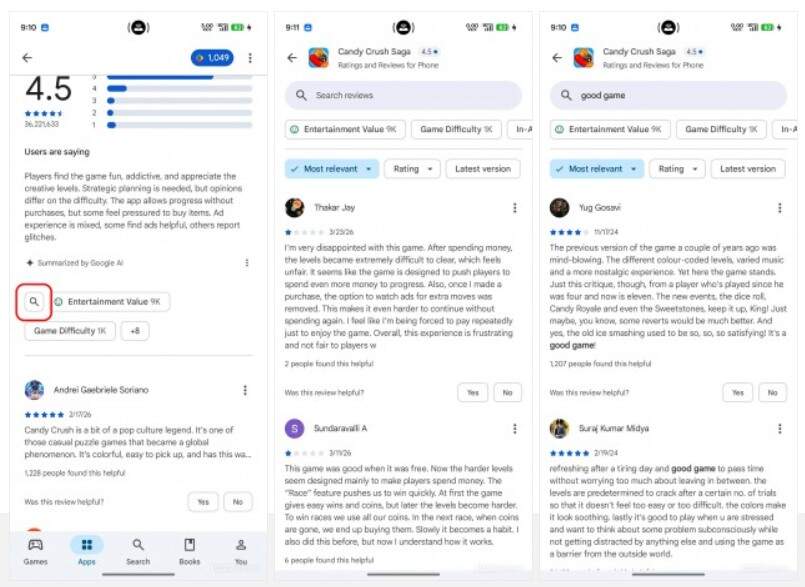 Google Play Store อัปเดตใหม่! เพิ่มแถบค้นหาในรีวิว ช่วยเช็กฟีเจอร์แอปฯ ได้แม่นยำไม่ต้องไล่อ่านเอง