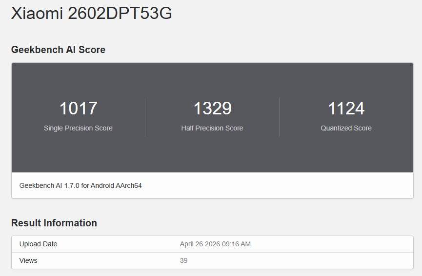 หลุดสเปก Xiaomi 17T บน Geekbench! คาดเปิดตัวเร็วขึ้น พฤษภาคมนี้ พร้อมแบตยักษ์ 6500mAh