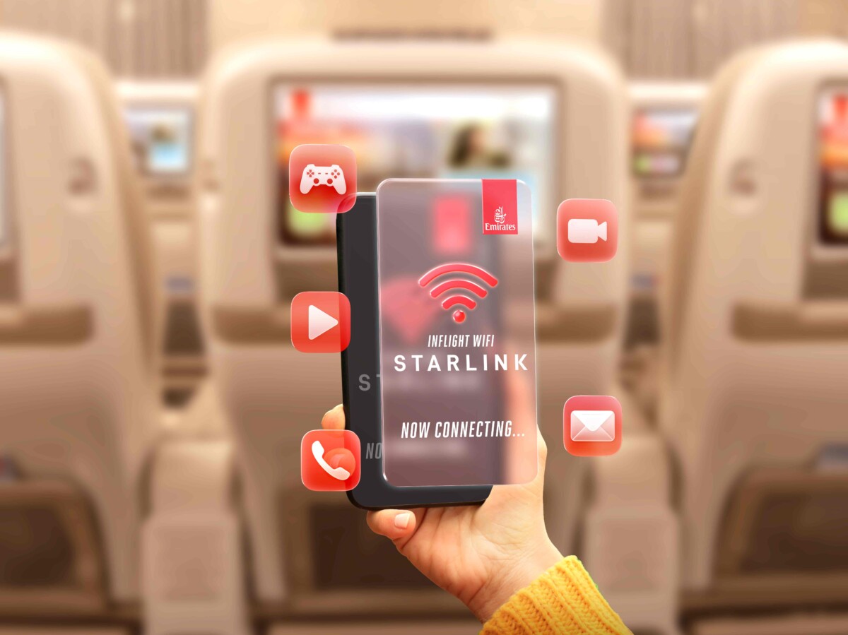 Emirates พลิกโฉม A380 ติดสปีด Wi-Fi ผ่าน Starlink แรงกว่าเดิม 1000 เท่า ให้บริการฟรีทุกที่นั่ง!