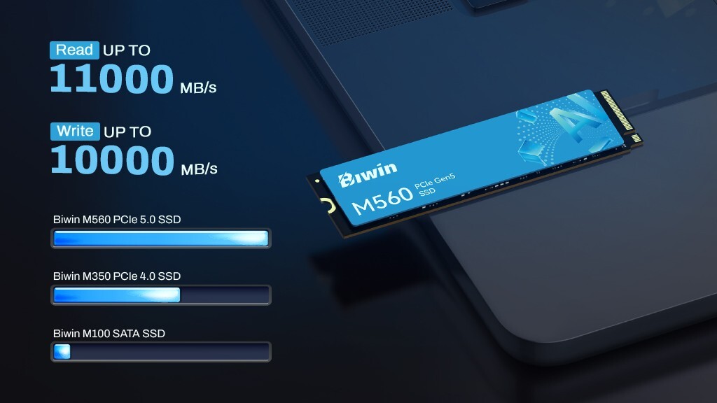 Biwin เปิดตัว M560 PCIe 5.0 SSD ความเร็ว 11,000 MB/s ขับเคลื่อนเวิร์กโฟลว์ AI และสายคอนเทนต์