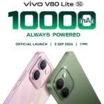 vivo V80 Lite 5G เตรียมเปิดตัว 3 กันยายนนี้ แบตเตอรี่ 10000mAh
