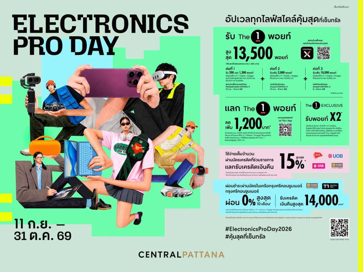 Electronics Pro Day 2026 ดักเปิดจอง iPhone 18 จัดเต็มพอยท์ The 1 สูงสุด 13,500 คะแนน ถึงสิ้นตุลาคมนี้