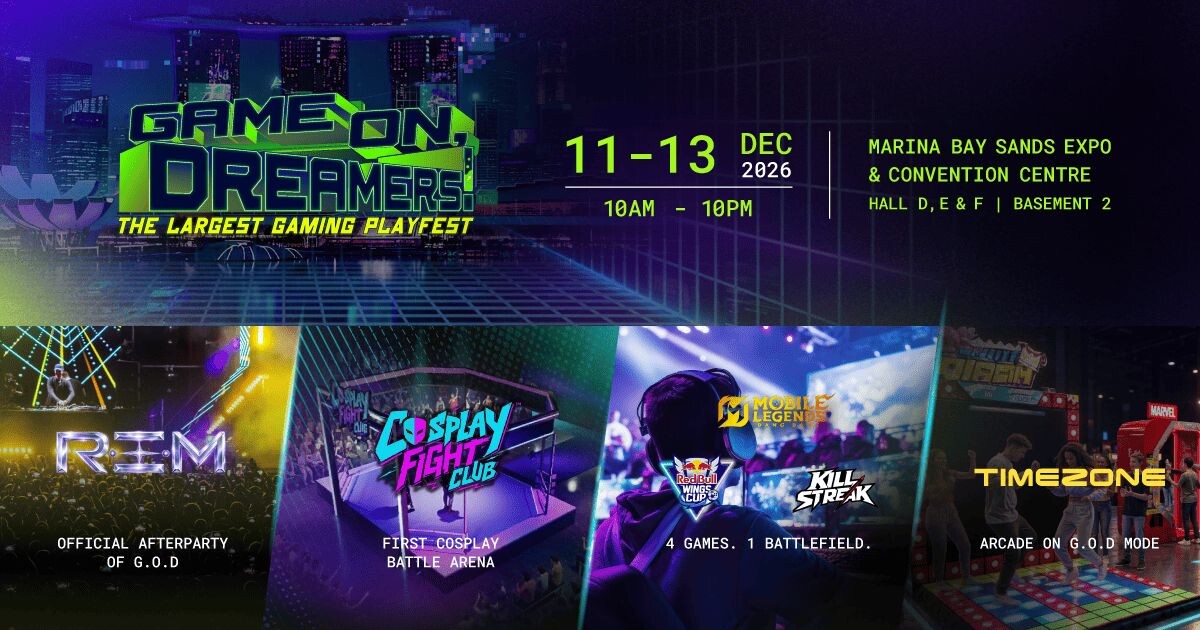 Game On, Dreamers! เปิดไลน์อัปเทศกาลเกม-ดนตรีระดับโลก 11-13 ธันวาคมนี้ ที่ Marina Bay Sands